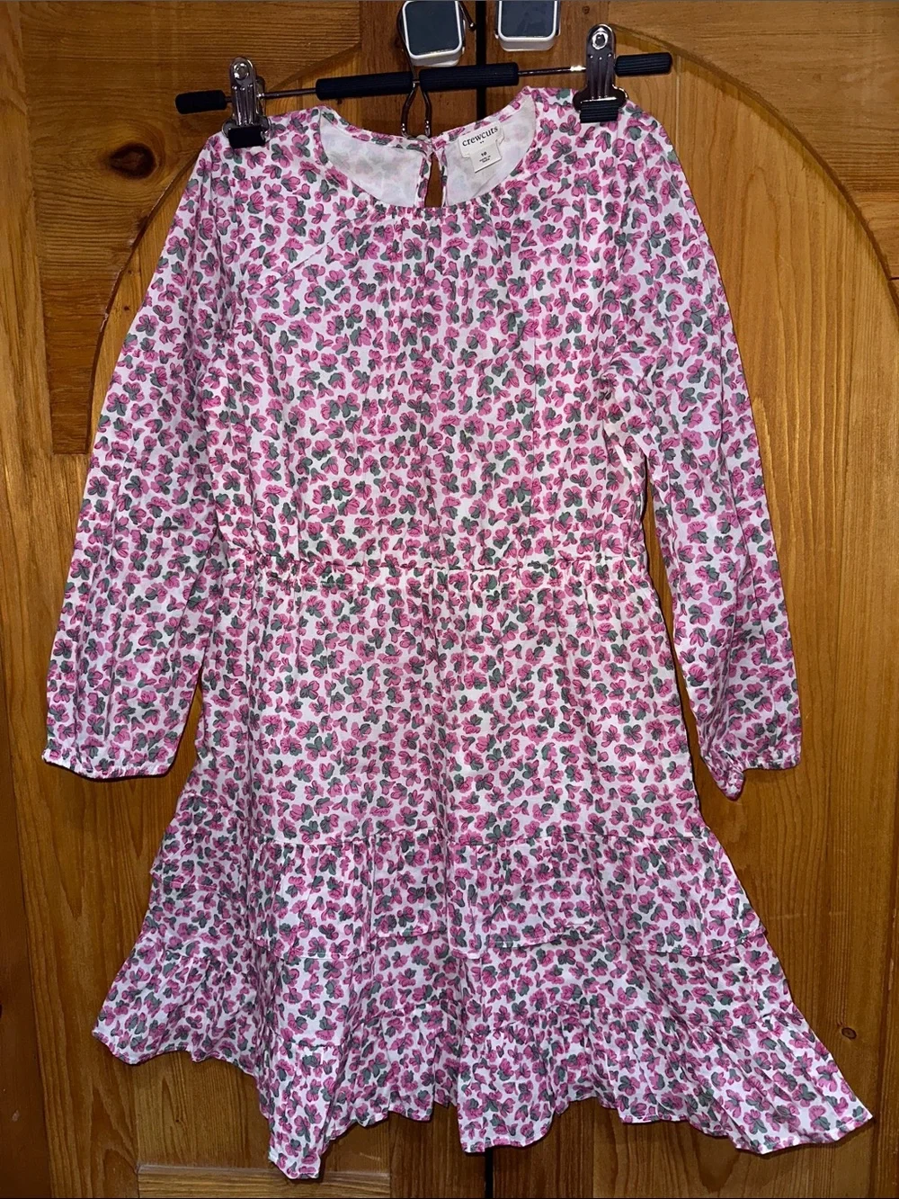 Crewcuts Pink Floral Long-Sleeve Tiered Dress